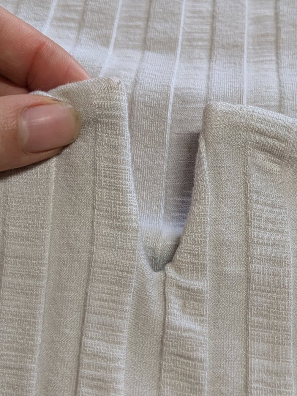 Reformation Delancey Top Cream Long Sleeve Ribbed Square Size Large - Picture 6 of 9